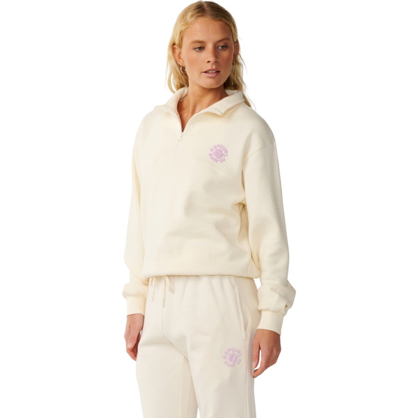 2026 Rip Curl Womens Party Wave 1/2 Zip Fleece 0ECWFL - Off White